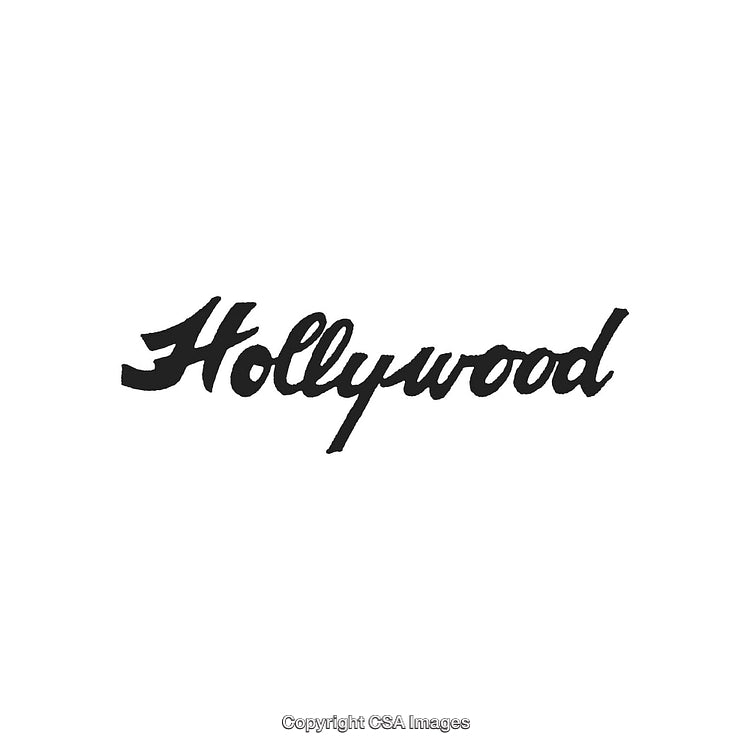 Classic Black Hollywood Text Design on a White Background Updated for Modern Use