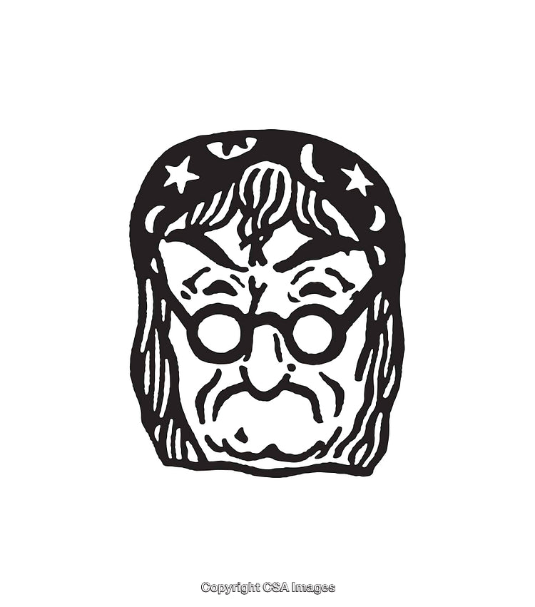 Abstract Black and White Line Art of a Man Illustration