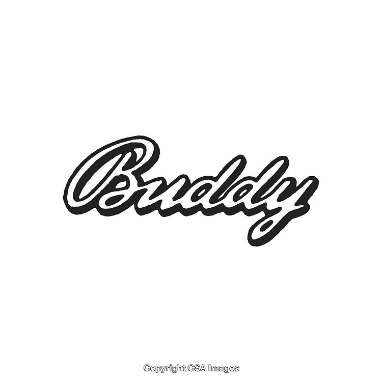 Buddy Text with Script Font Style in Black and White