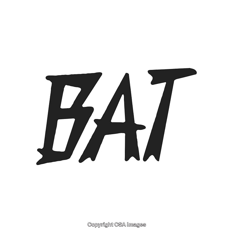 Bold Typography Featuring the Word Bat in Stylized Black Letters