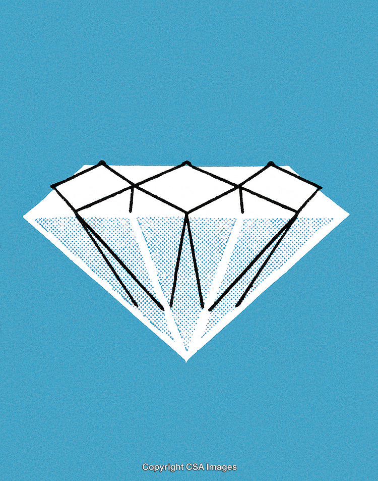 Abstract Illustration of a Diamond Shape with Blue Background