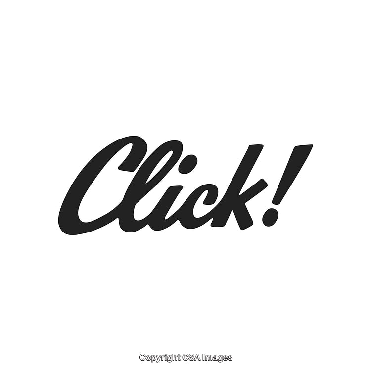 Bold Black Text 'Click!' on a Minimal White Background