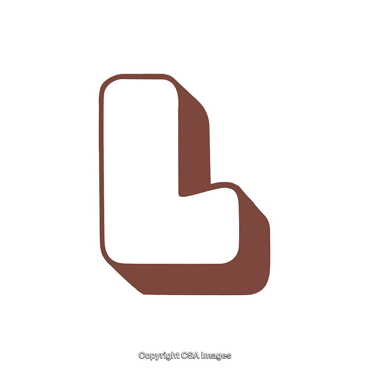 Stylized Brown Letter L With Minimalist Design on White Background