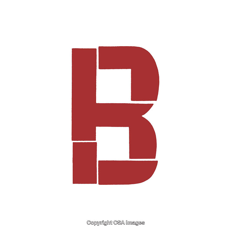 Bold Red Letter B Graphic with Symmetrical Design