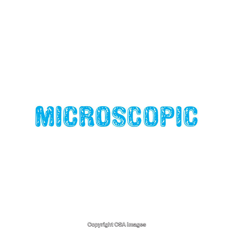 Illustration of the Word 'Microscopic' in Textured Blue Typography