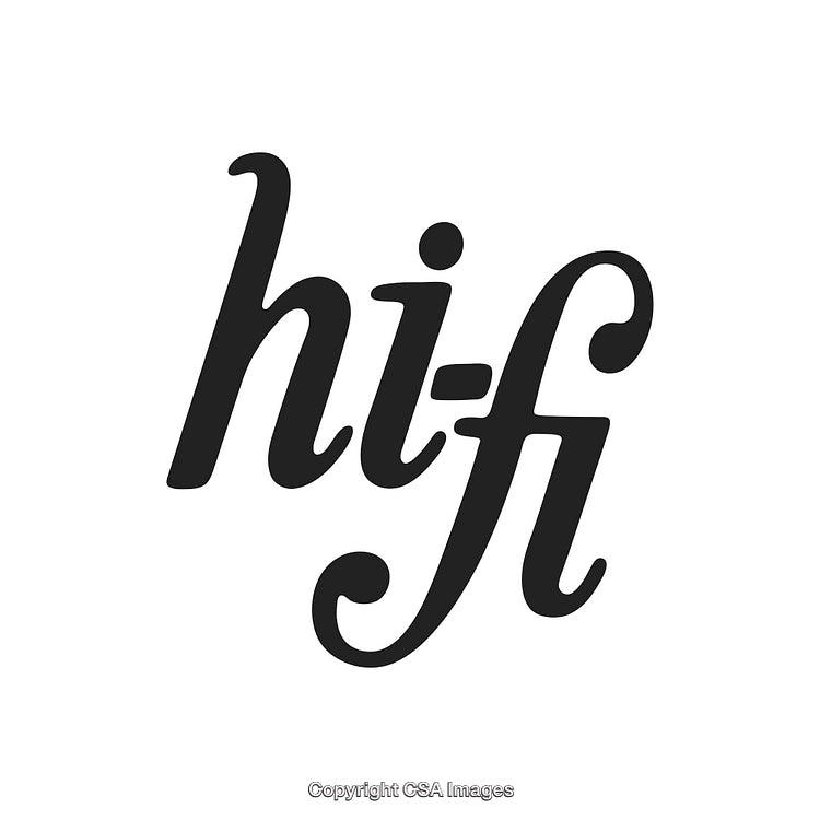 Retro Styled Hi-Fi Typography on Clean White Background for Creative Design