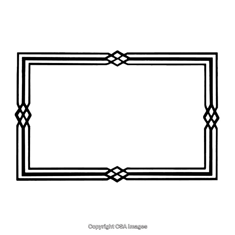 Elegant Black and White Decorative Border Design with Geometric Patterns