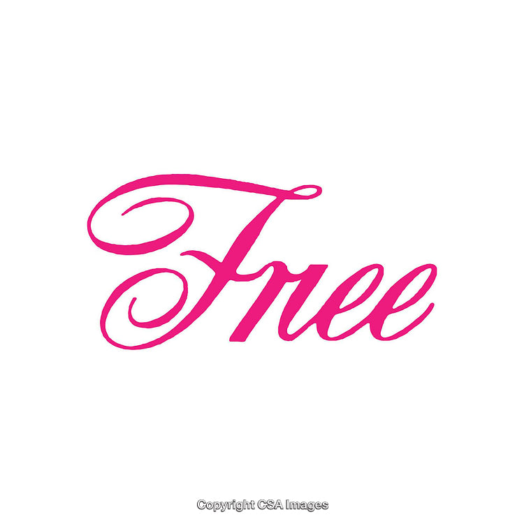 Elegant Typography Featuring the Word Free in Bold Pink Script