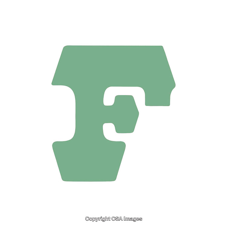 Stylized Green Letter E on White Background in Minimalist Design