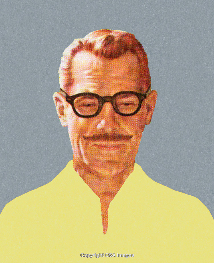 Vintage Portrait of a Man with Glasses and a Friendly Expression