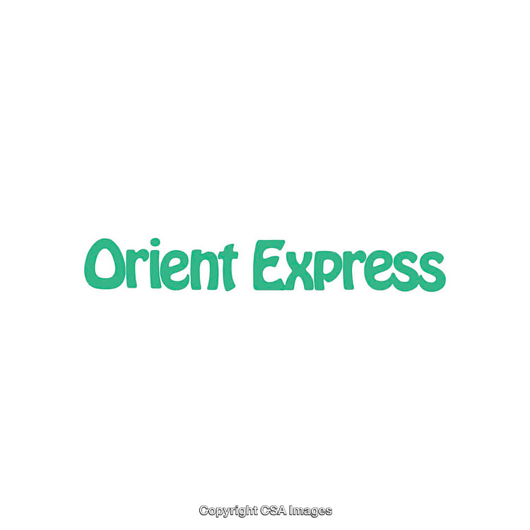 Orient Express Text in Bold Green Font on a White Background