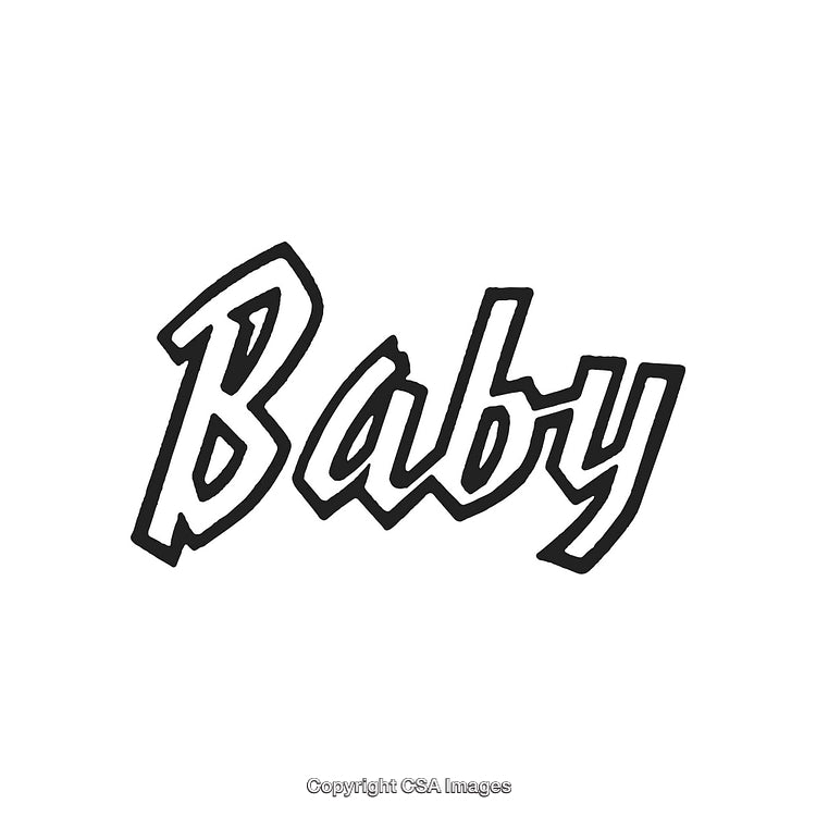 Bold Graphic Text Featuring the Word 'Baby' in Black and White
