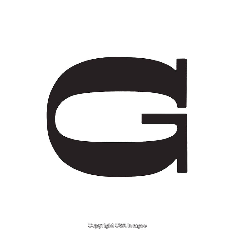 Bold Stylized Typographic Representation of the Letter G in Black