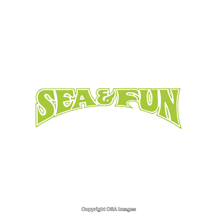 Retro Style Green Text Logo Promoting Sea and Fun Activities