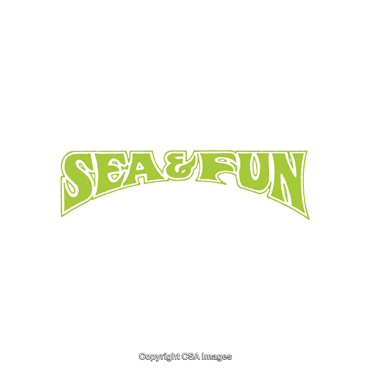 Retro Style Green Text Logo Promoting Sea and Fun Activities