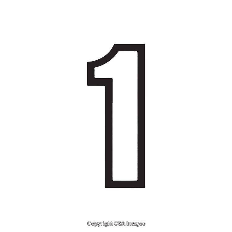 Black Number One Design on a White Background for Varied Applications