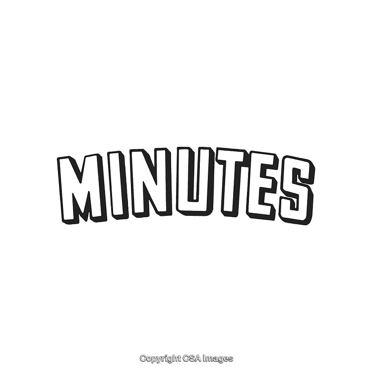 Bold Typography Displaying the Word Minutes in Black and White Design