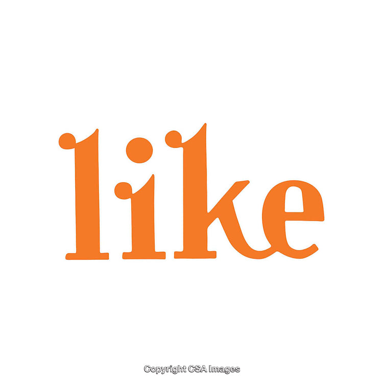 Bold Orange Text Displaying the Word Like in Stylish Typography