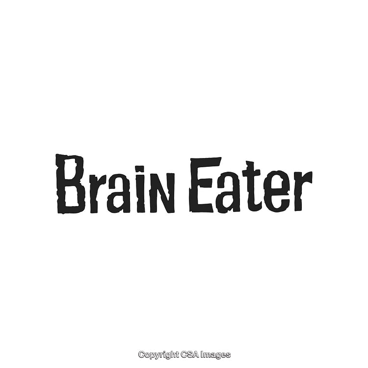 Minimalist Black Font Reading 'Brain Eater' on a White Background