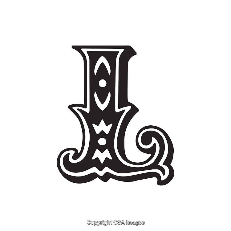 Elegant Ornamental Tribal Design Featuring the Letter L