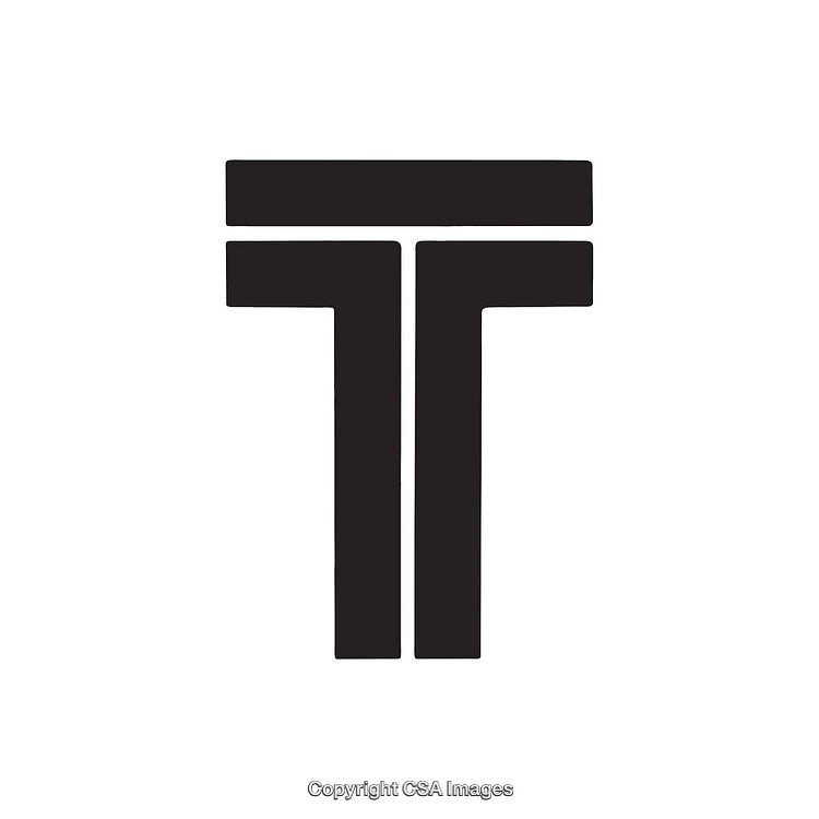Minimalist Black Letter T Symbol on White Background Design