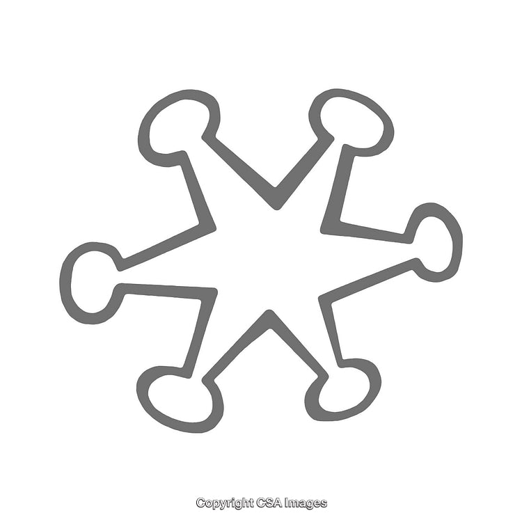 Abstract Geometric Star Shape with Rounded Ends on a White Background