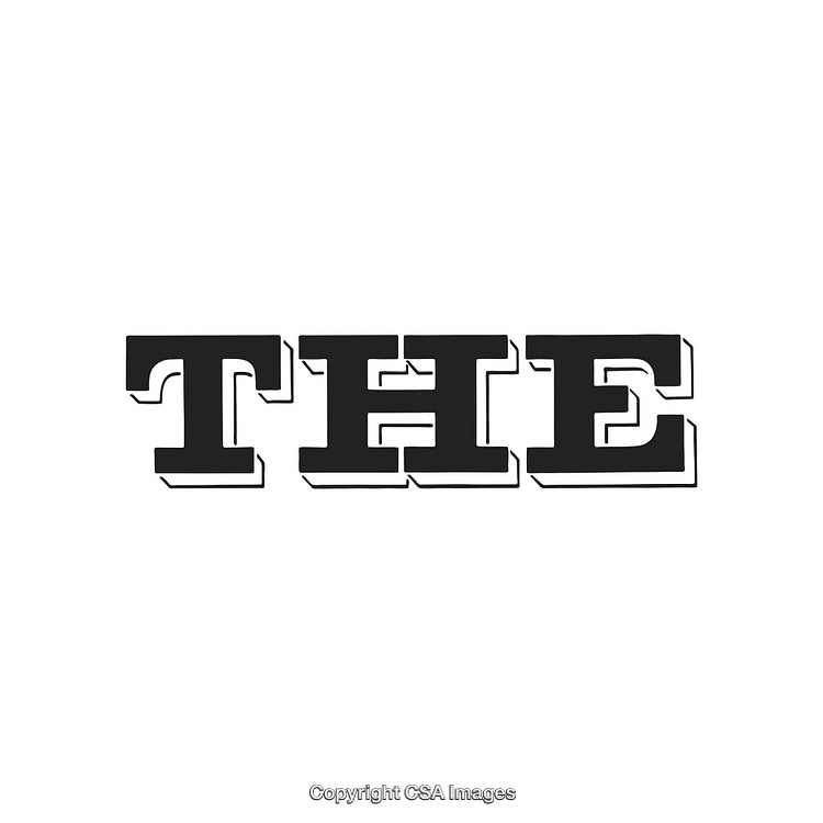 Bold Black Typography 'THE' Word With Stylish 3D Shadow Effect