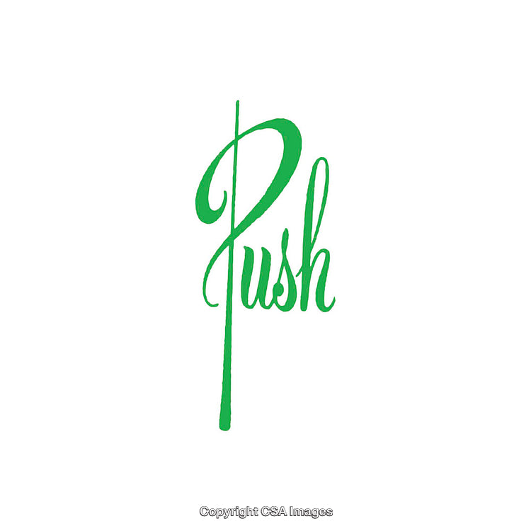 Stylish Calligraphy Word Art Featuring the Word Push in Green Font