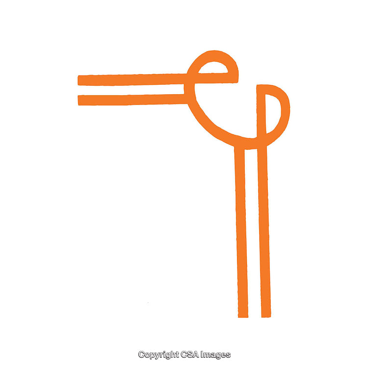 Minimalist Abstract Design with Orange Geometric Forms on White Background