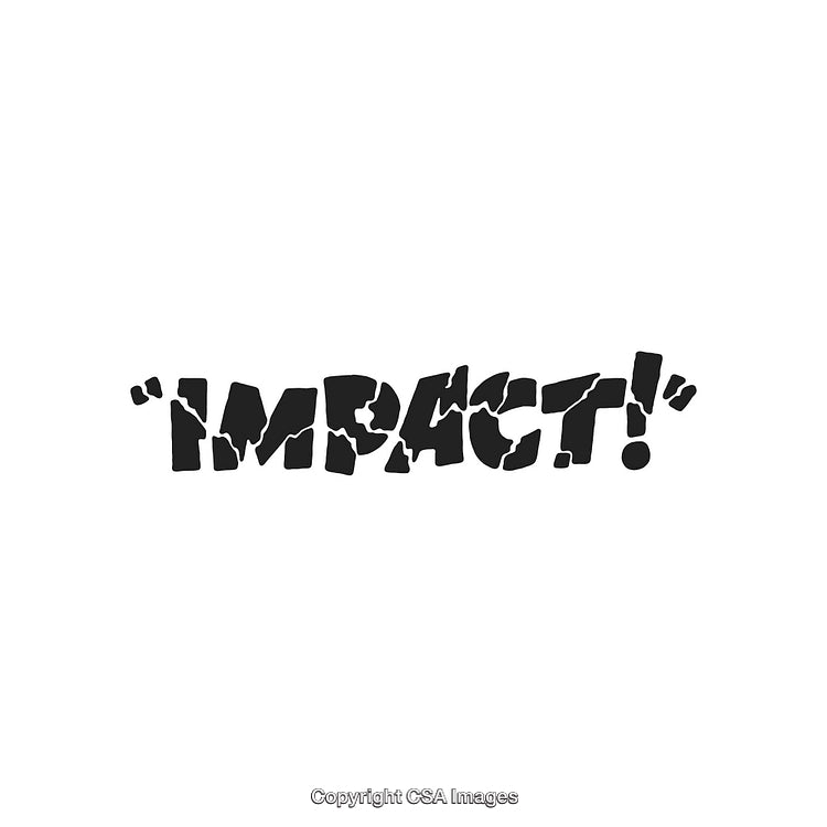 Creative Grunge Text Design Highlighting The Word 'Impact' in Bold Black Font