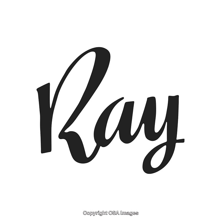 Handwritten Calligraphy of the Name 'Ray' in Black Stylish Script