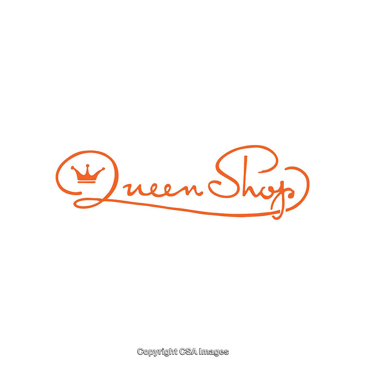 Elegant Orange Script Logo Featuring a Stylized Crown and Flowing Text