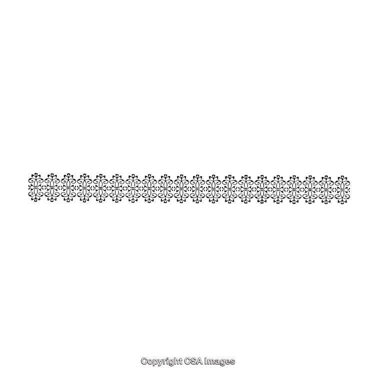 Intricate Black and White Ornamental Border Design Isolated on White Background