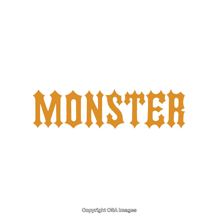 Retro-Inspired Typography Design of the Word 'Monster' in Orange on White