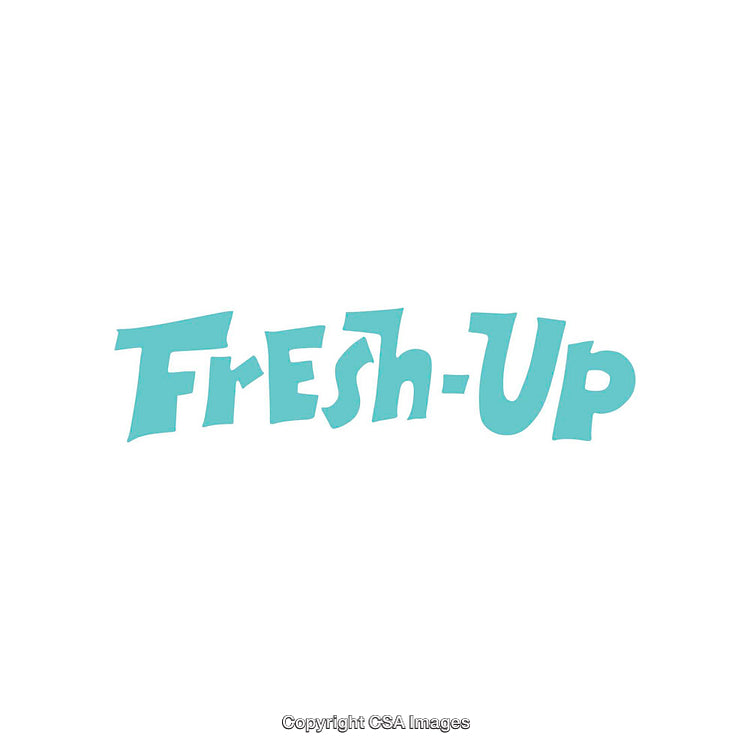 Stylized Teal Fresh-Up Typography on White Background