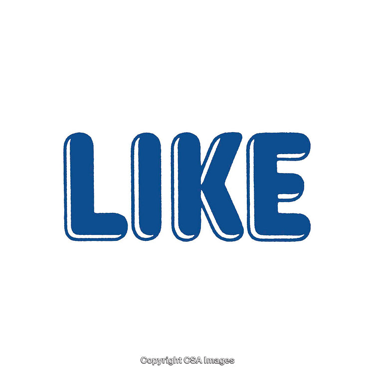 Blue Text Design Featuring the Word LIKE on a White Background