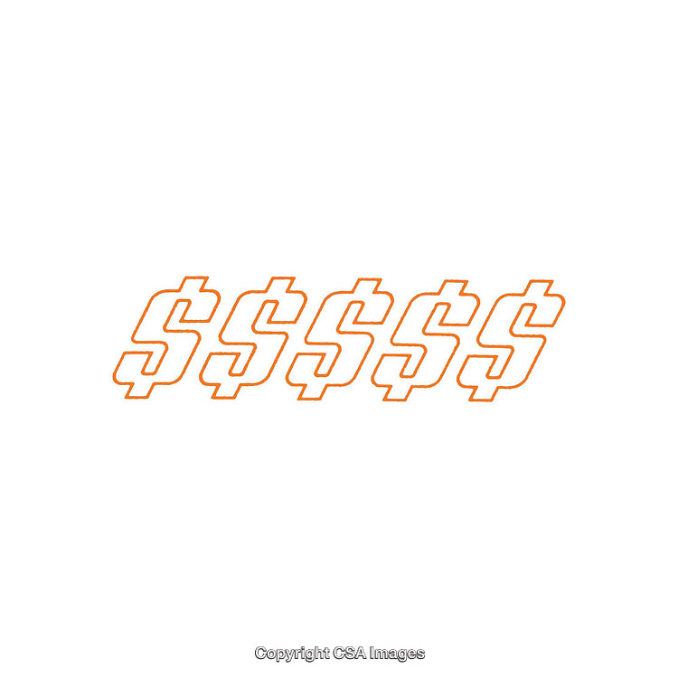 Orange Dollar Signs Symbolizing Finance and Wealth on White Background
