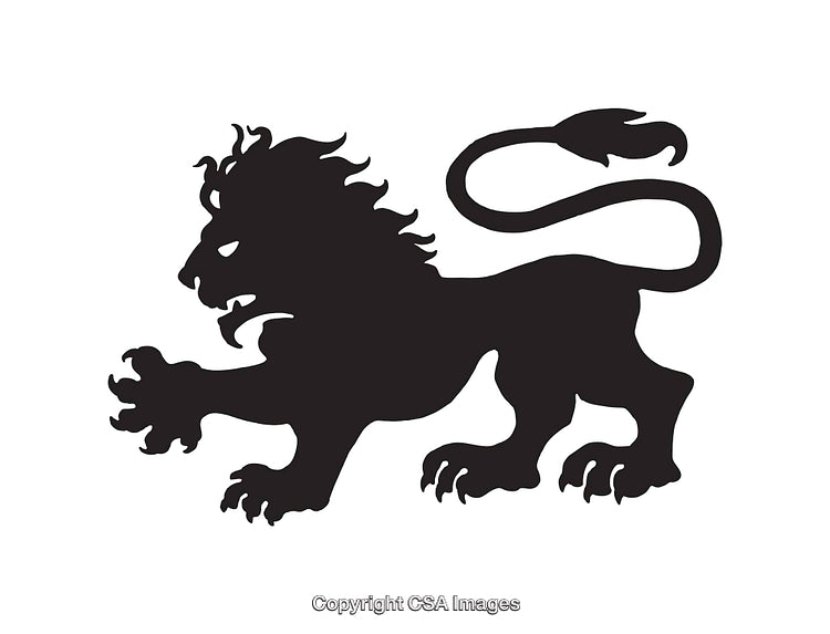 Silhouette Of A Majestic Lion With Dynamic Pose
