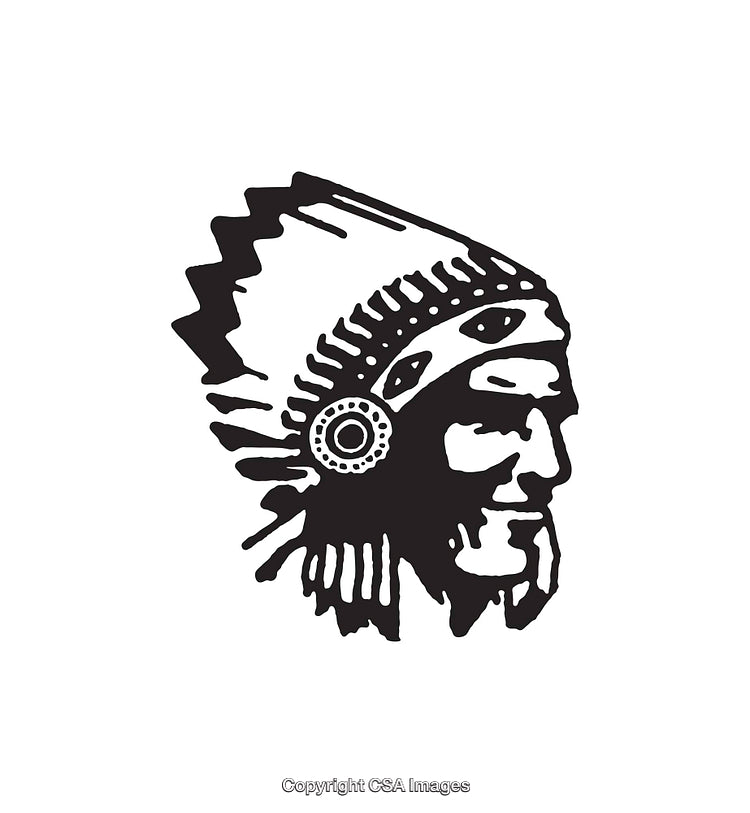 Black and White Line Art of Traditional Ceremonial Headdress