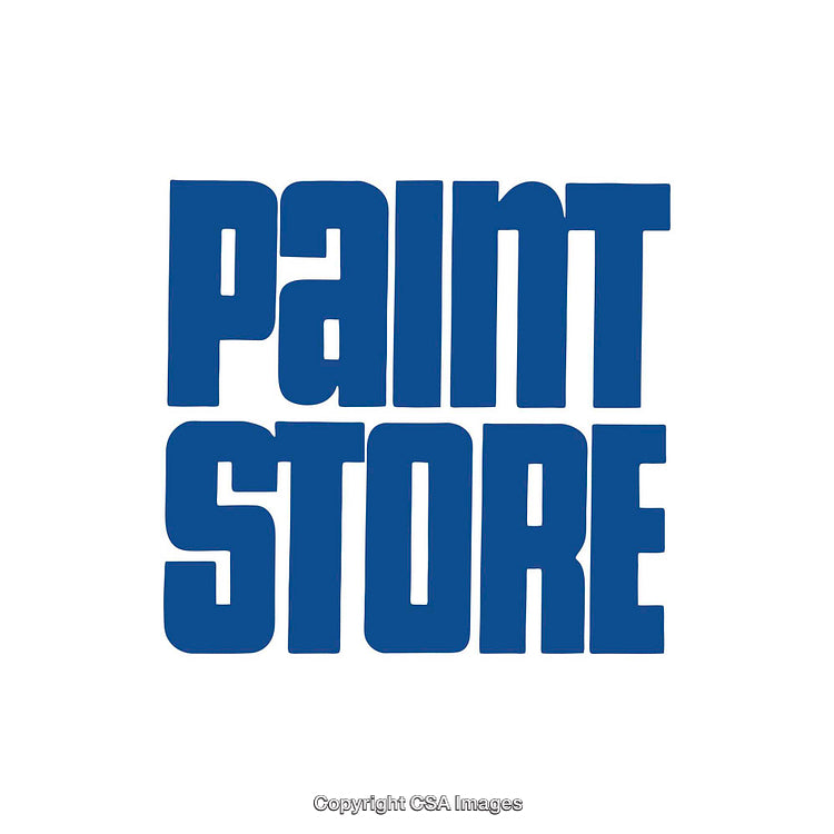 Bold Blue Paint Store Logo on White Background