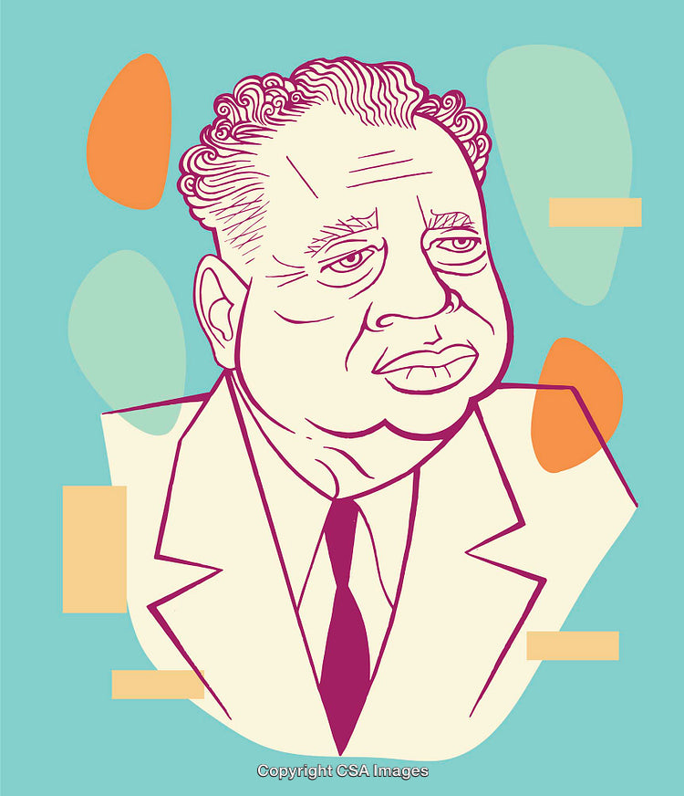 Colorful Illustrative Portrait of a Man in Line Art Style