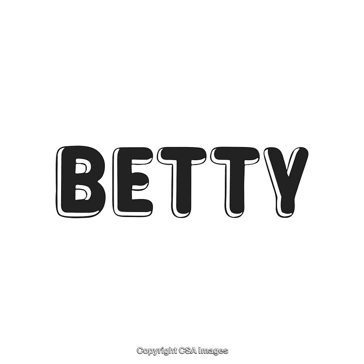 Stylized Bold Text Illustration Featuring the Word 'Betty' on a White Background