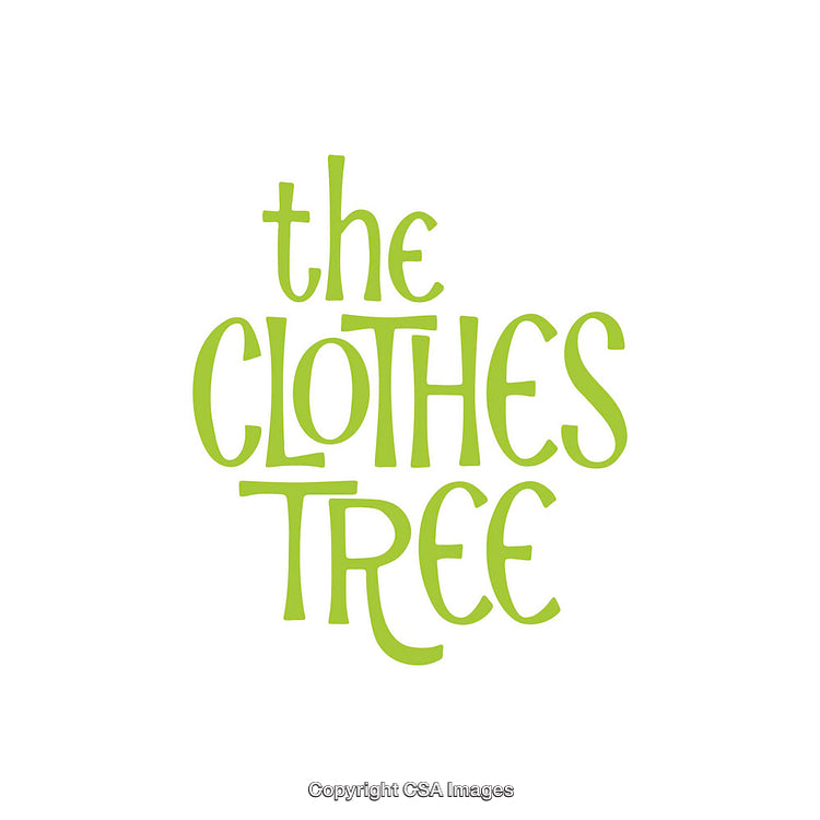 Stylish Typography Design with Green Bold Text 'The Clothes Tree'