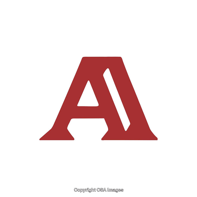 Bold Red Letter A Isolated on a White Background