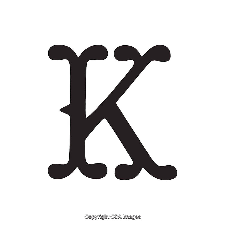 Elegant Black Letter K On White Background