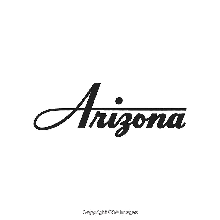 Stylish Word Art Graphic Featuring Elegant Script Typography of Arizona