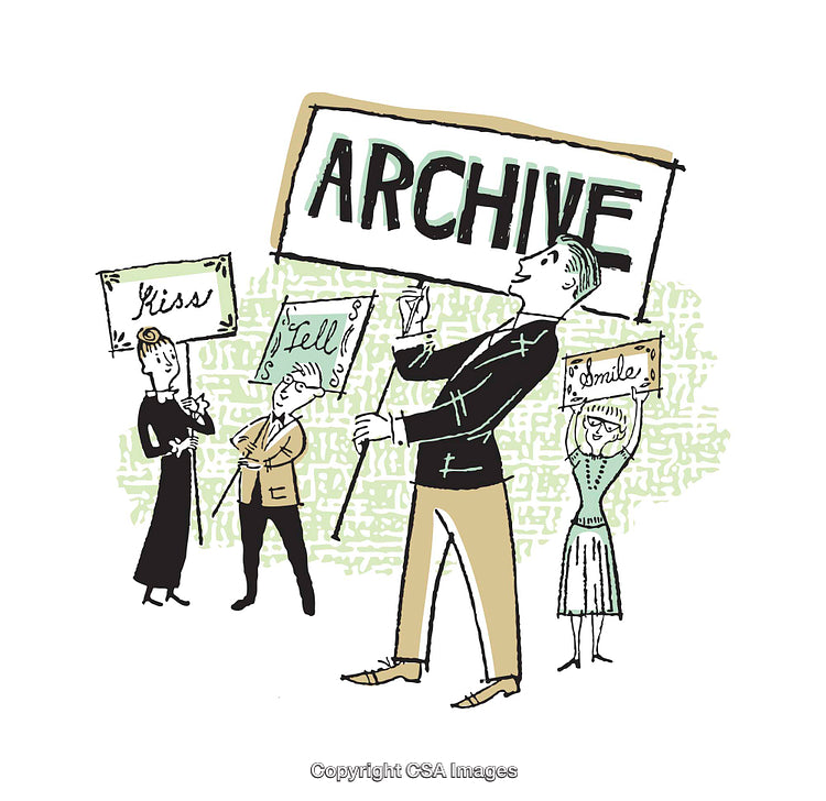 Illustration of Individuals Holding Signs with Words and Messages