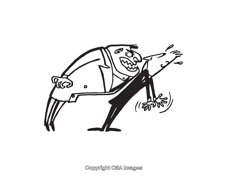 Cartoon Illustration of Intense Confrontation Between Two Characters