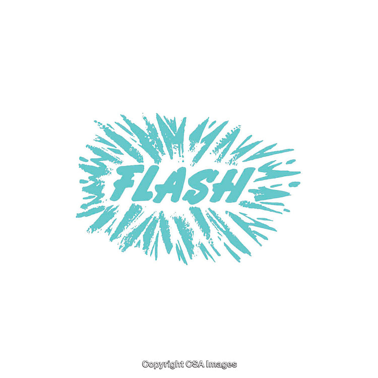 Creative Flash Burst Text Design with Dynamic Shapes and Typography