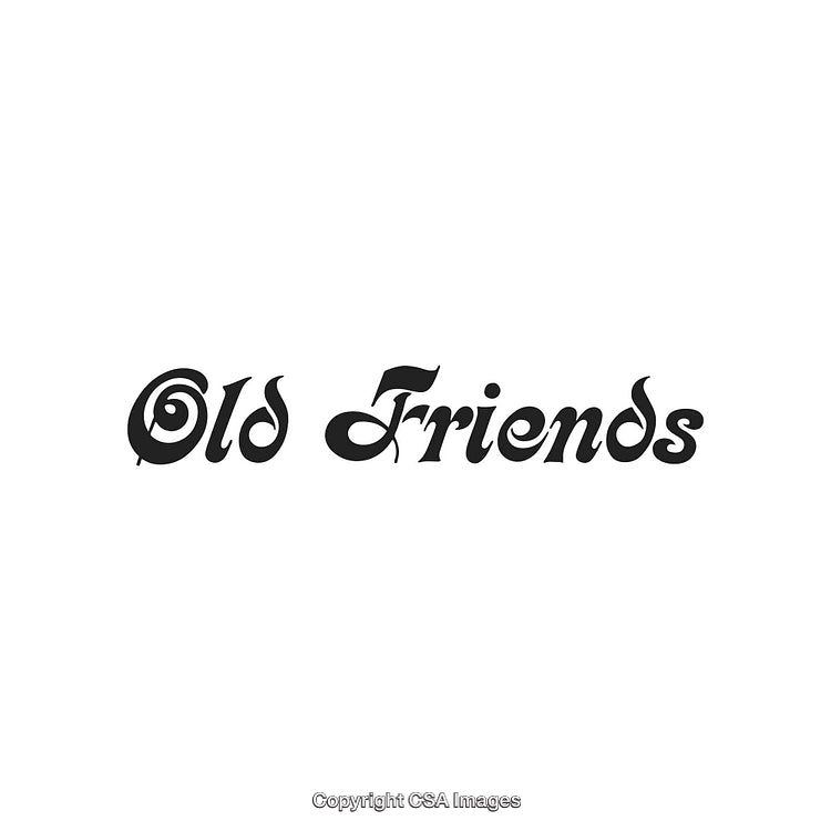 Elegant Typographic Design Featuring the Phrase 'Old Friends' in Stylish Fonts